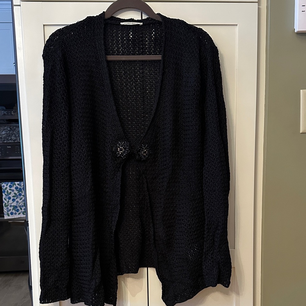 Marina Rinaldi Black Knit Cardigan